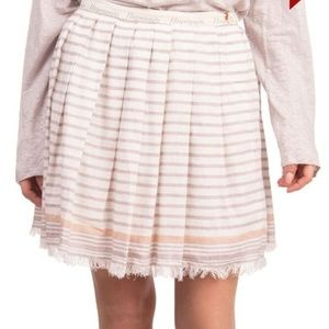 Napapijri Stripe Raw Hem Pleated Skirt M